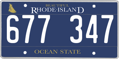 RI license plate 677347