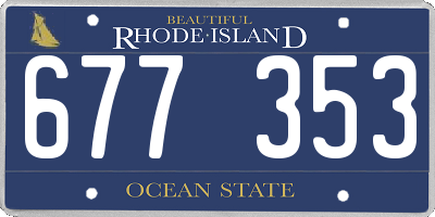RI license plate 677353