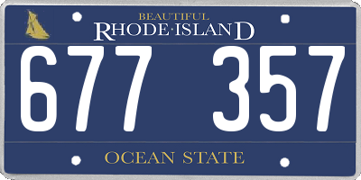 RI license plate 677357