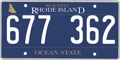 RI license plate 677362