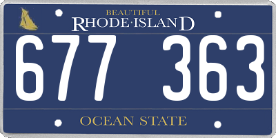 RI license plate 677363
