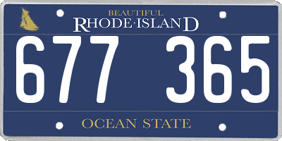 RI license plate 677365