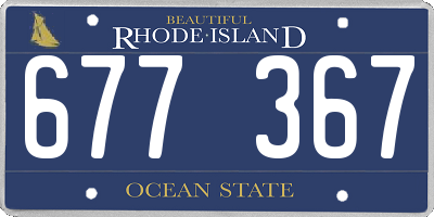 RI license plate 677367
