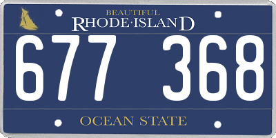 RI license plate 677368