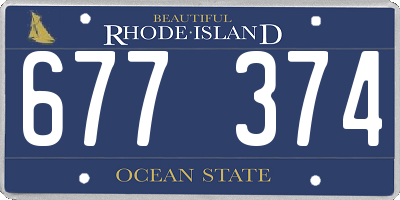 RI license plate 677374