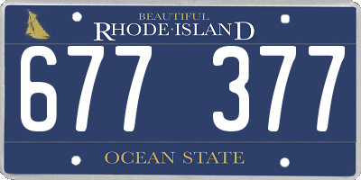 RI license plate 677377