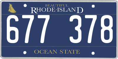 RI license plate 677378