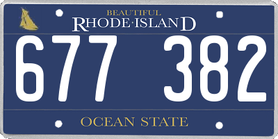 RI license plate 677382