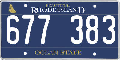 RI license plate 677383
