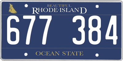 RI license plate 677384