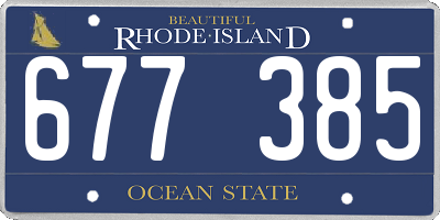 RI license plate 677385