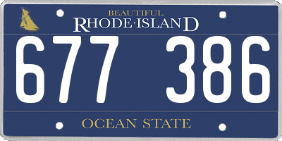 RI license plate 677386