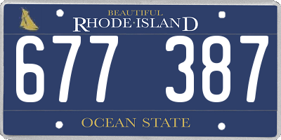 RI license plate 677387