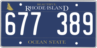 RI license plate 677389