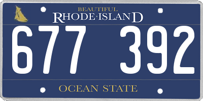 RI license plate 677392