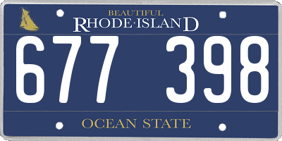 RI license plate 677398