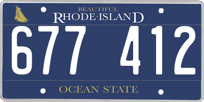 RI license plate 677412