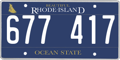 RI license plate 677417