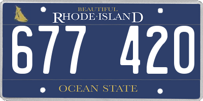 RI license plate 677420