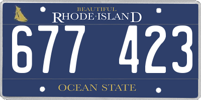 RI license plate 677423