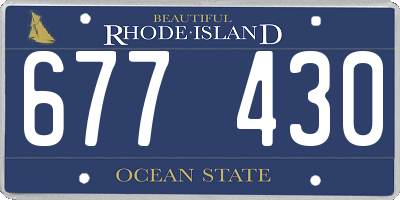RI license plate 677430
