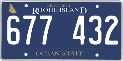 RI license plate 677432