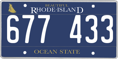 RI license plate 677433