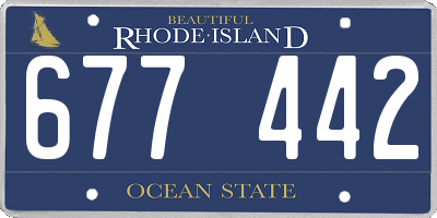 RI license plate 677442