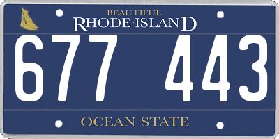 RI license plate 677443