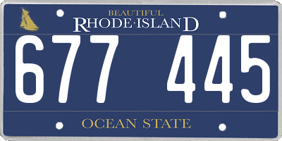 RI license plate 677445
