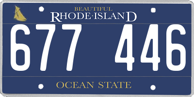RI license plate 677446