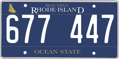 RI license plate 677447