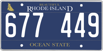 RI license plate 677449