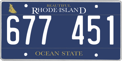 RI license plate 677451