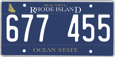 RI license plate 677455