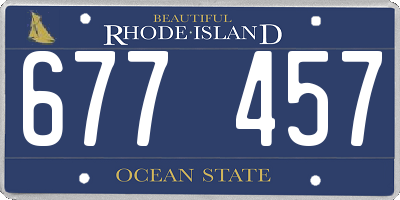 RI license plate 677457