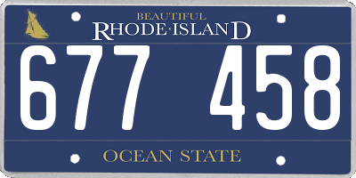 RI license plate 677458