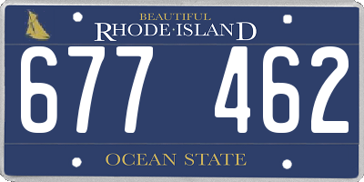 RI license plate 677462