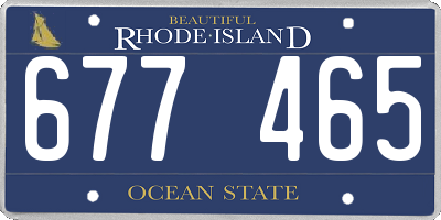 RI license plate 677465