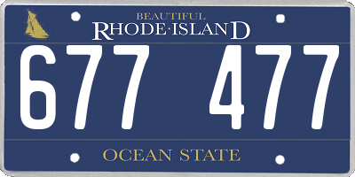 RI license plate 677477