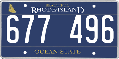 RI license plate 677496
