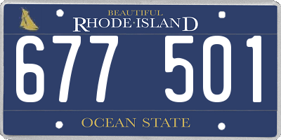 RI license plate 677501