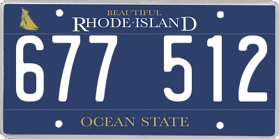 RI license plate 677512