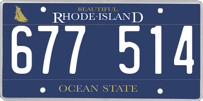 RI license plate 677514