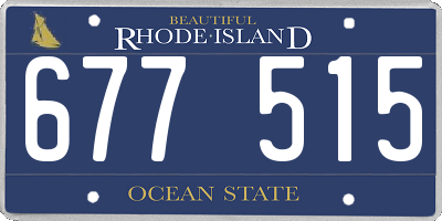 RI license plate 677515