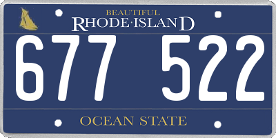 RI license plate 677522
