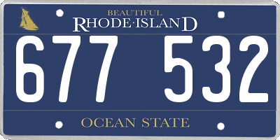 RI license plate 677532