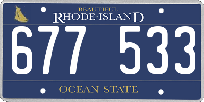 RI license plate 677533