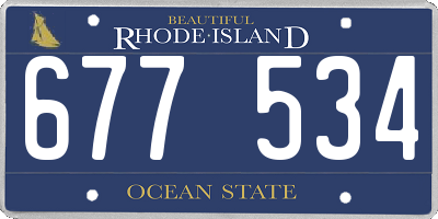 RI license plate 677534