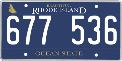 RI license plate 677536